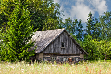 Rural landscape with barn