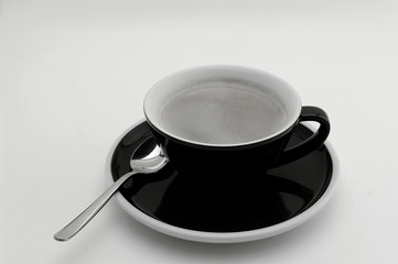 eine Tasse Kaffee schwarz/weiss