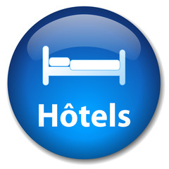 Bouton HOTELS (réservation hôtels restaurants 3 étoiles chambre)