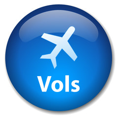 Bouton VOLS (destinations agence de voyages tourisme aéroport)