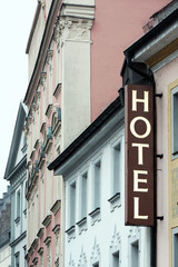 Naklejka premium Hotel in der Stadtmitte