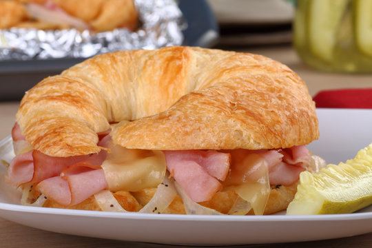 Croissant Ham and Cheese Sandwich