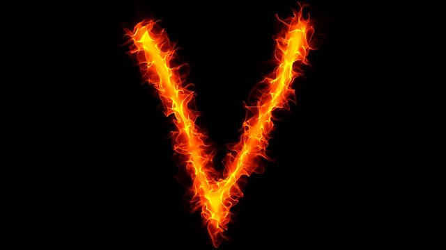 Fire letter V graffiti HD