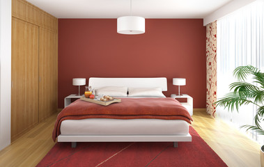 interior design bedroom red