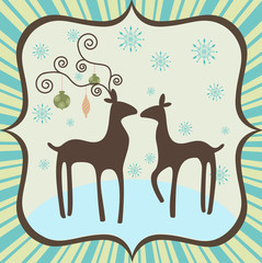 Retro stylized christmas greeting card background