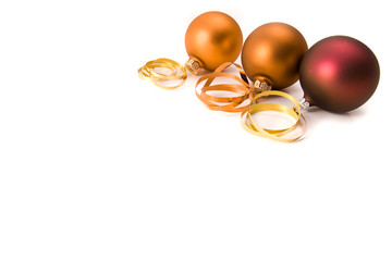 Christmas glass ball decoration on white background