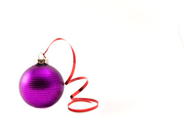 christmas glass decoration on white background