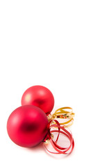 Christmas glass ball decoration on white background