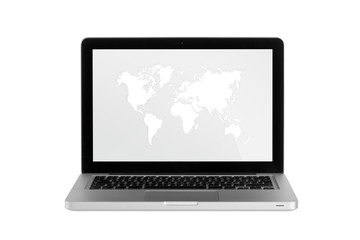 Fototapeta premium laptop isolated on white with clipping path