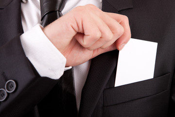 Business man offering card