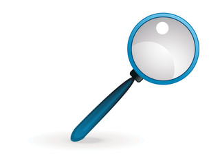 blue shiny magnifier icon
