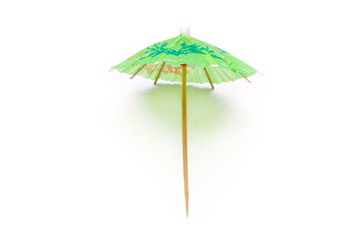 Cocktail umbrella isolated on white