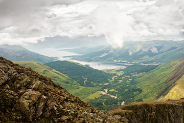 Panorama of Scottish higlands above Glen Coe