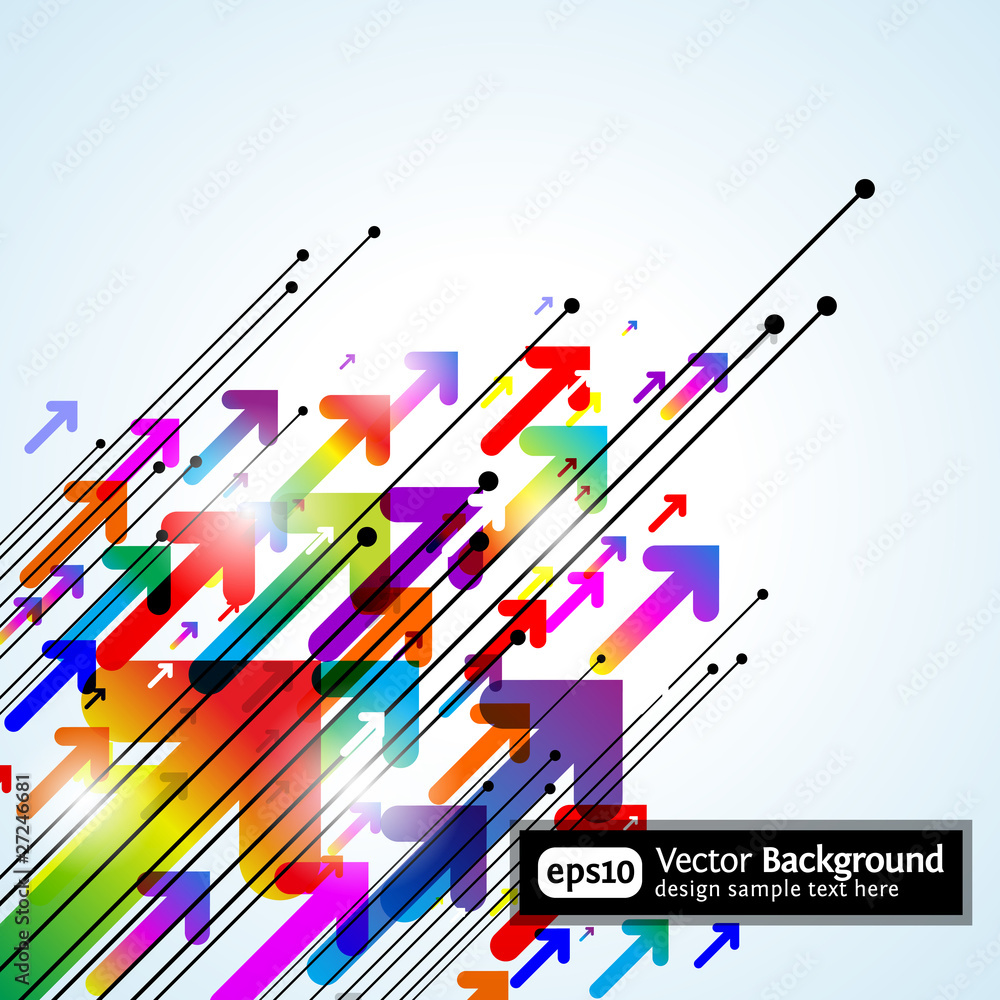 Poster abstract colored gradient background with arrows