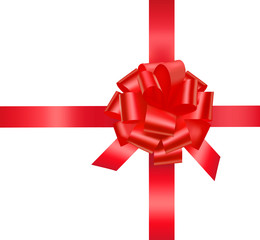 Vector. Gift red ribbon and bow.