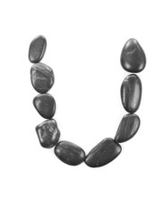 Letter 'U' made of stones isolated on white