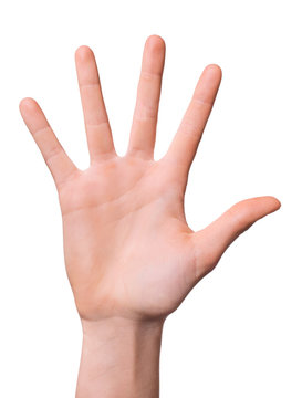 Hand mit gespreizten Fingern