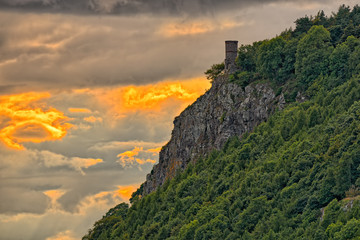 Kinnoull Tower, near Perth , Scotland, Europe, at sunset.