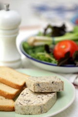 Mushroom Pate with Melba Toast and Salad