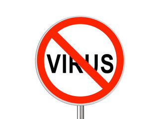 Round sign No Virus