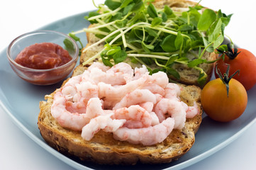 Toasted shrimp sandwich