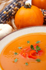 Roasted Bell Pepper Pumpkin Soup