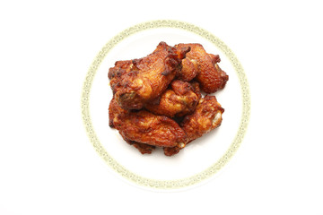 Plate of buffalo chicken wings.