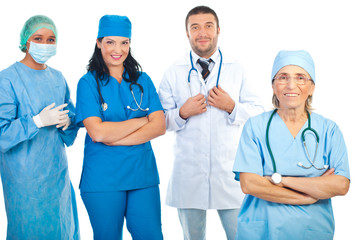 Senior doctor with young team of doctors