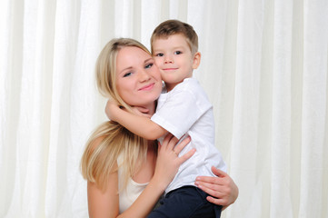 Young mother and son