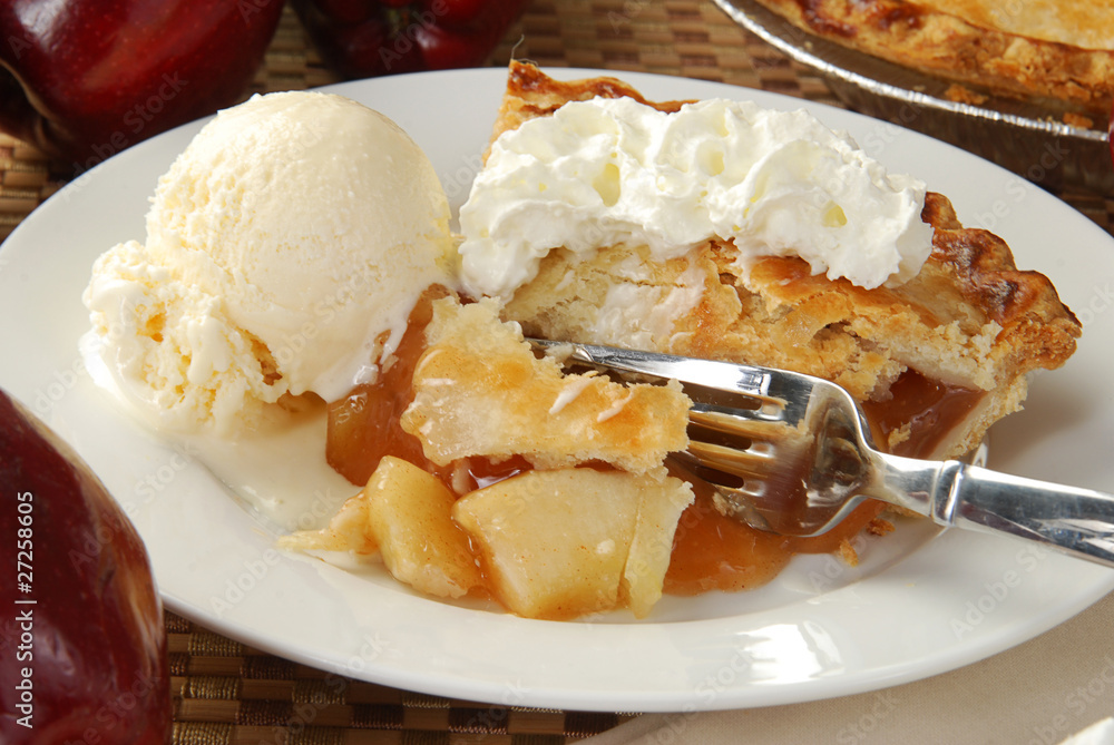 Wall mural apple pie and ice cream