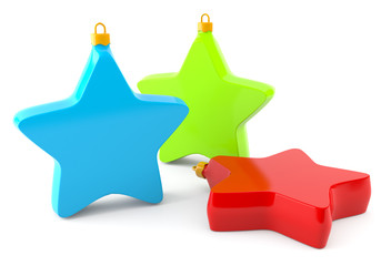 Christmas stars isolated on white background