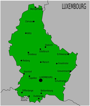 Carte des Villes Principales du Luxembourg