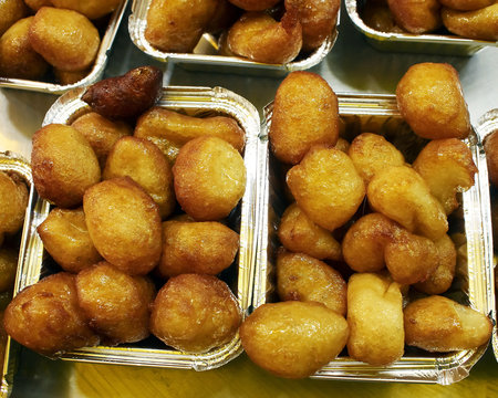 traditional Greek pancake balls "lukuma", honey assorted