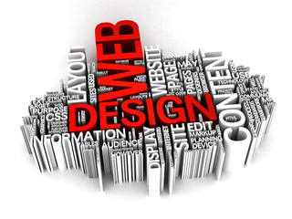Web Design 3D word collage