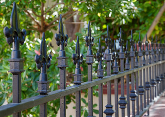 Black spike fence deeper dof