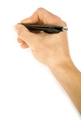hand with the pencil