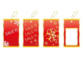 Vector illustration of collection of red tags