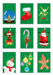 A collection of green greeting cards