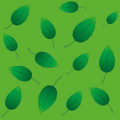 Seamless eco background with green fresh leaves