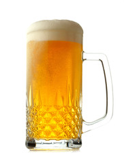 Mug of beer isolated on white background