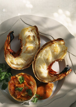 Demi-langouste royale grill&eacute;e sauce choron