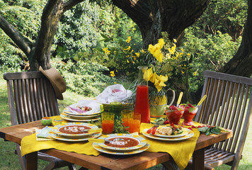 Menu d'été au jardin