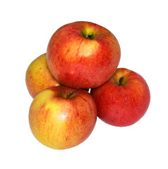Fototapeta na wymiar four apples on a white background