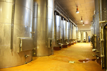 Modern winery fermenting facility