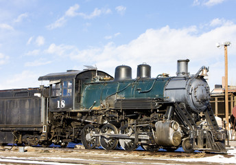 steam locomotive, Alamosa, Colorado, USA