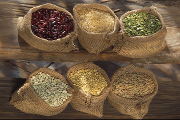 assortiments de légumes secs