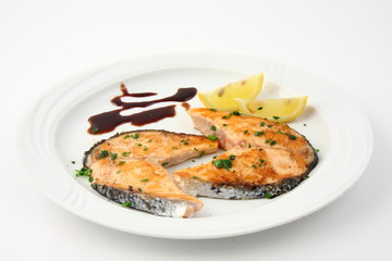 salmone con succo di melograno