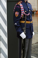 Guard standing Castle Entrance, Prague, Czech Republi