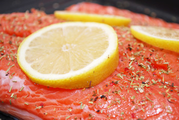 salmon with lemon