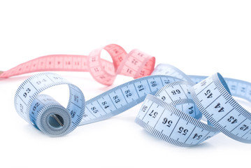 Measuring tape isolated on white background